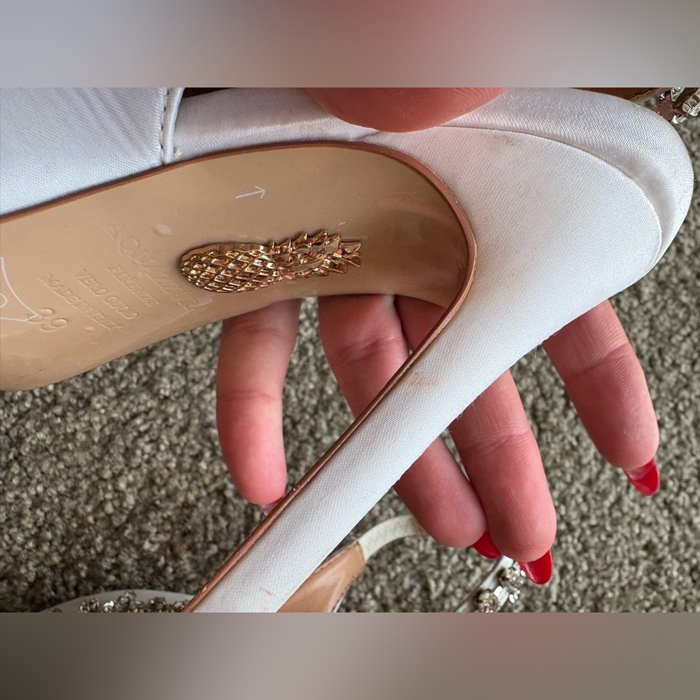 Aquaazzura bridal White-Embellished Women's Heels - Picture 7 of 12
